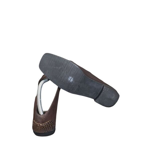 Stuart Weitzman Loafers Women Sz 8M Brown Leather Designer Animal Print Workwear - Picture 6 of 6